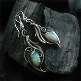 Aretes Vintage de Ópalo Azul en Plata