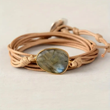 Brazalete Vintage Cuero con Piedras