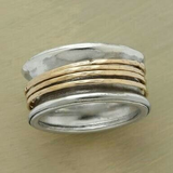 Anillo Golden Thread en plata vintage