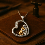 Alduna™ | Collar de Plata con Perro y Corazón