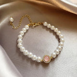 Pulsera Vintage Cuarzo Rosa