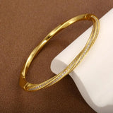 Brazalete Cristal Oro Dos Filas