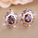 Pendientes oro zirconia violeta
