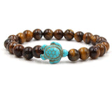 Pulseras Exclusivas con Cuentas de Piedra Natural en Forma de Tortuga