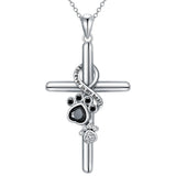 Argiñe™ | Collar de Plata con Huella y Cruz